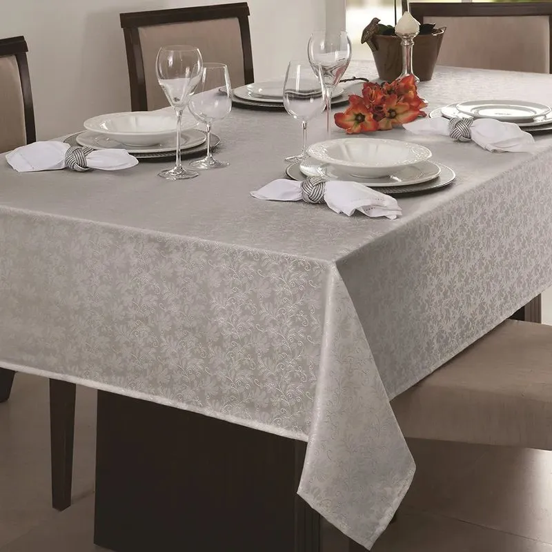 Toalha de Mesa Quadrada 1,60x1,60m Prata Il Zani - Branyl