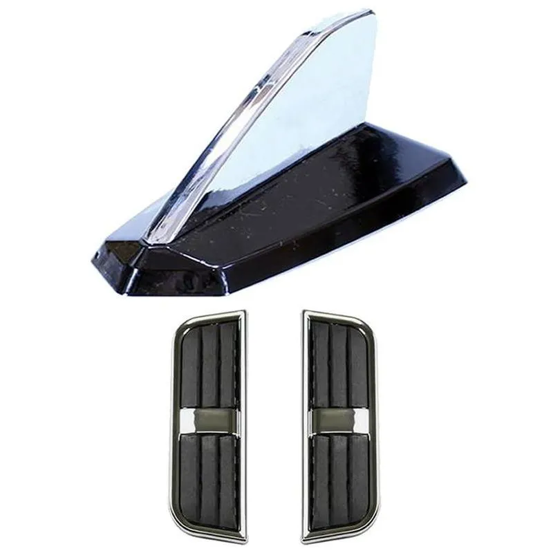 Antena Shark Cromada Preta + Entrada De Ar Fiat Grand Siena