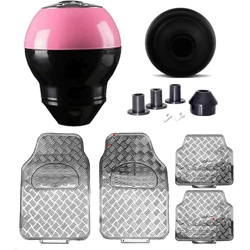 Manopla Câmbio Rosa E Preta + Tapete Mercedes Classe Gla