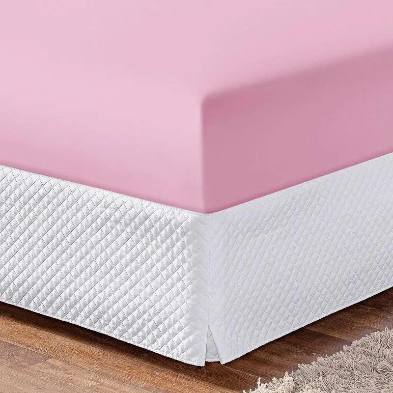 Kit 2 Lençois King Size Com Elástico Proteção Colchão Rosa