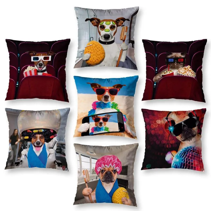 Kit 7 Capas De Almofada Quarto Sala Pet 40cm Decoração Zíper