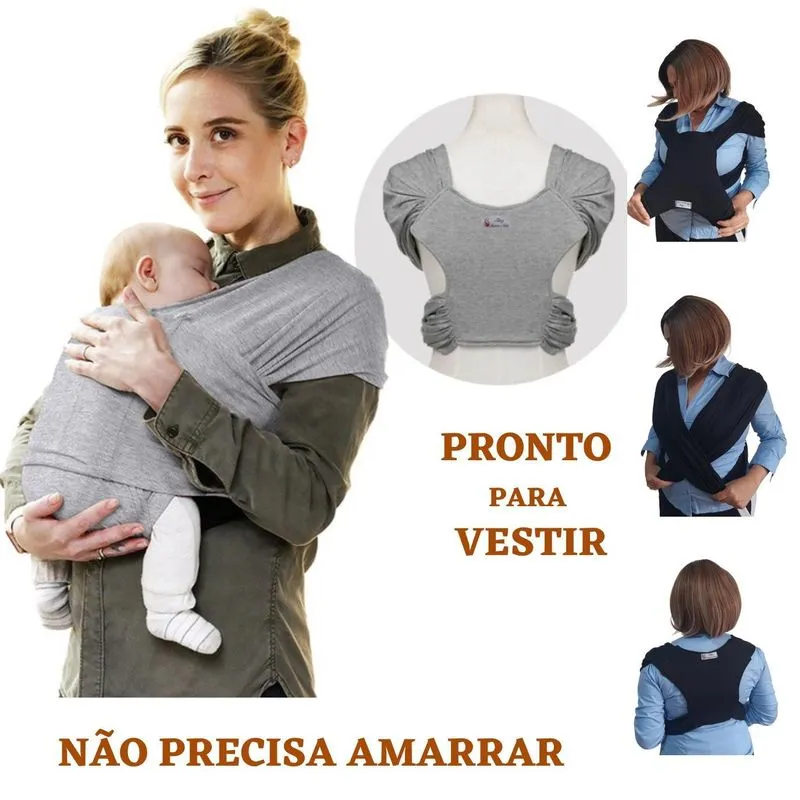 Sling De Vestir Canguru Pronto Para Usar - Azul-marinho - Gg