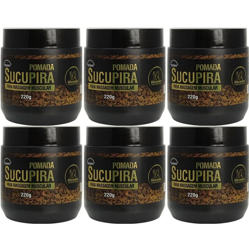 Atacado Revenda 6 Pomada Sucupira 220g Para Desconforto Muscular Coluna Pernas Braços