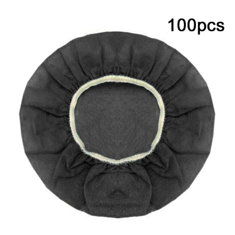 100 Pcs Protetor Descartável Fone De Ouvido 6cm Preto