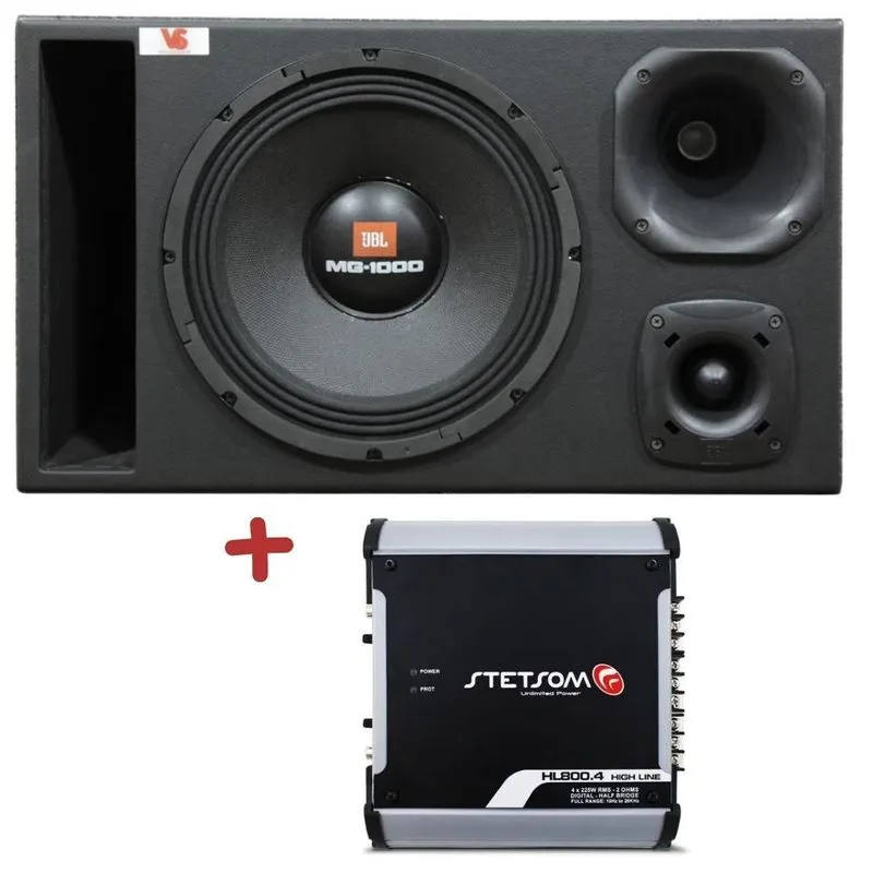 Caixa Trio 12'' 100% Jbl 12mg1000 D200x St200 Módulo Hl800.4