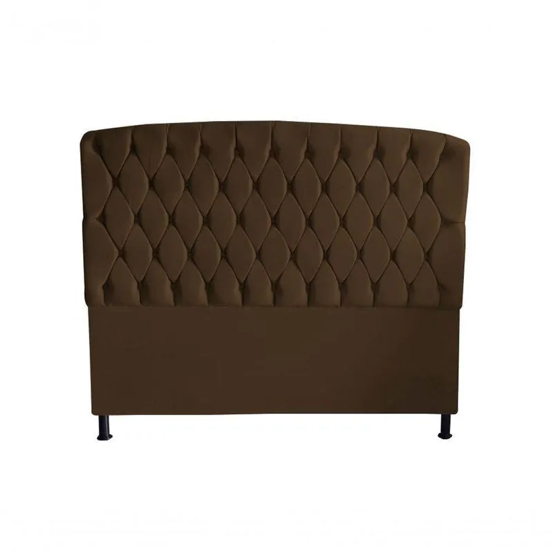 Kit Dubaí Cabeceira De Cama Box Casal E Recamier Baú Queen 160 Cm Suede Marrom Eli Móveis