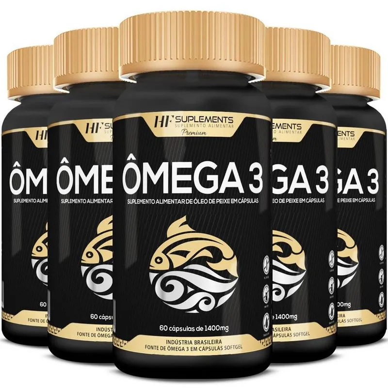 Kit 5x Omega 3 Aumenta Imunidade 60 Capsulas Gelatinosas