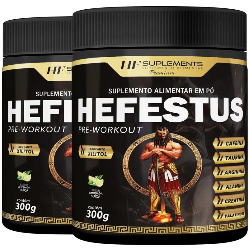 2x Hefestus Pré-treino 300g Limonada Suiça Hf Suplements