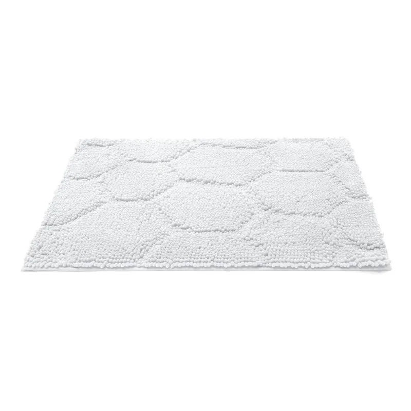 Tapete Antiderrapante Microfibra Chenille Grafique Buettner 50cm x 70cm | Branco