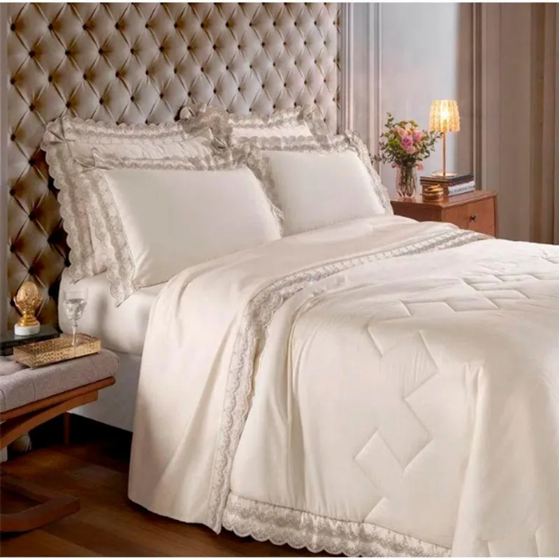 Edredom Buettner King Percal 300 Fios Luana 260X280M Perola