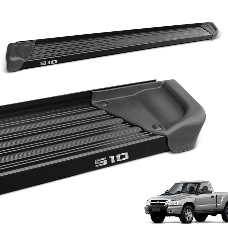 Estribo Lateral S10 Cs 1995 A 2011 Aluminio Preto A3