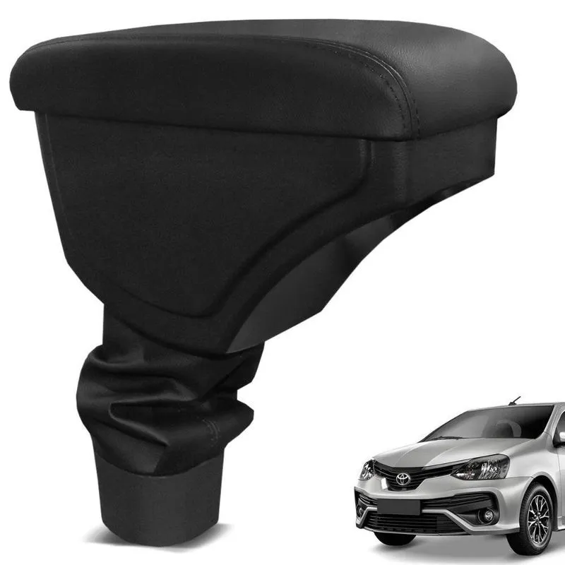 Apoio De Braço Etios 2013 A 2019 Preto Linha Preta Couro Sintético