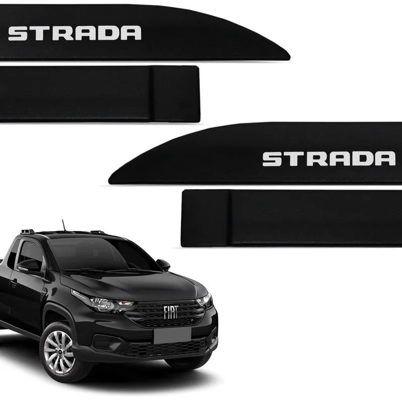 Jogo De Friso Lateral Strada 2020 A 2024 Preto Vulcano