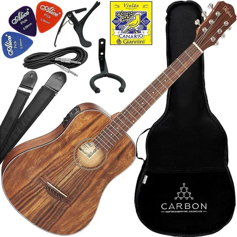 Kit Violão Eletroacústico Hofma Folk Baby Hbb 34k Natural