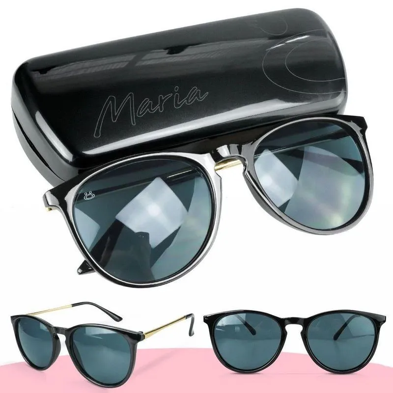 Título 23: Oculos Feminino Qualidade Premium Redondo Proteção Uv + Case Moda Presente Sol