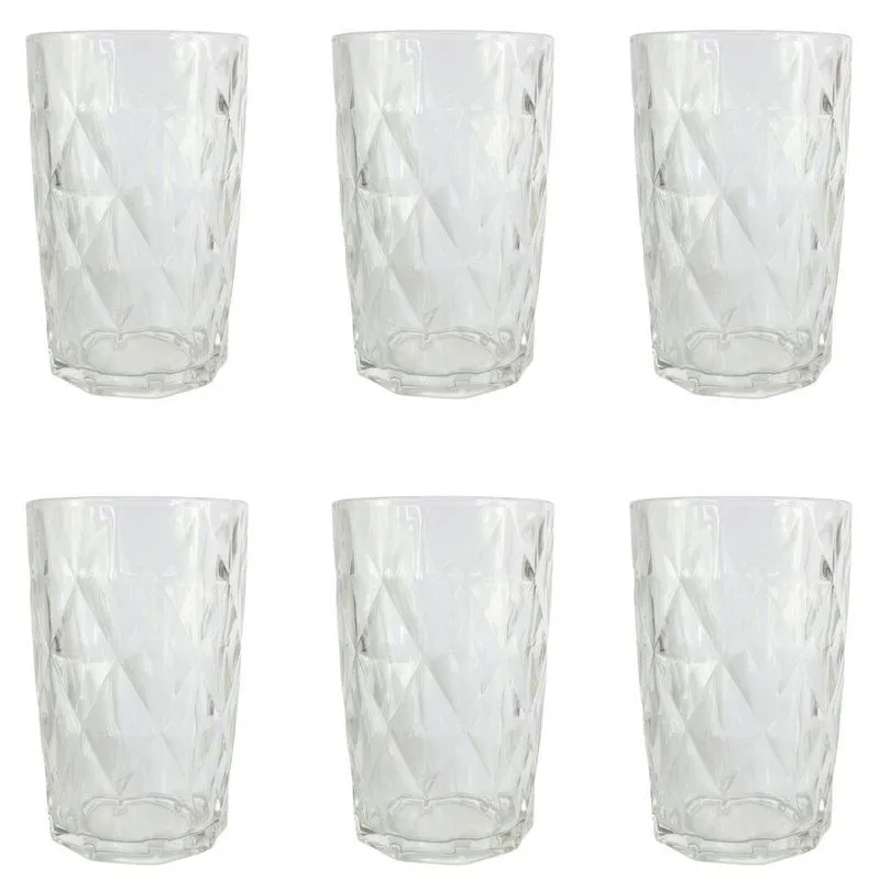 Conjunto Luxo De Copos 370ml Vidro Grosso 6 Peças Design Sofisticado