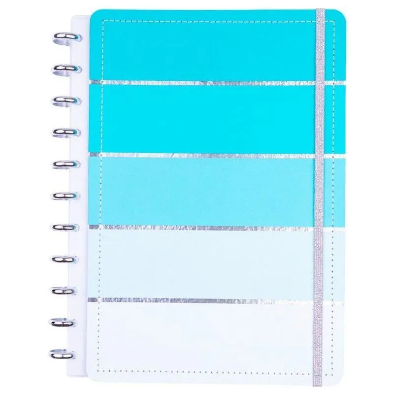 Caderno De Disco Reposicionável Disko Listral Acqua Grande G Capa Dura 60 Folhas Verde
