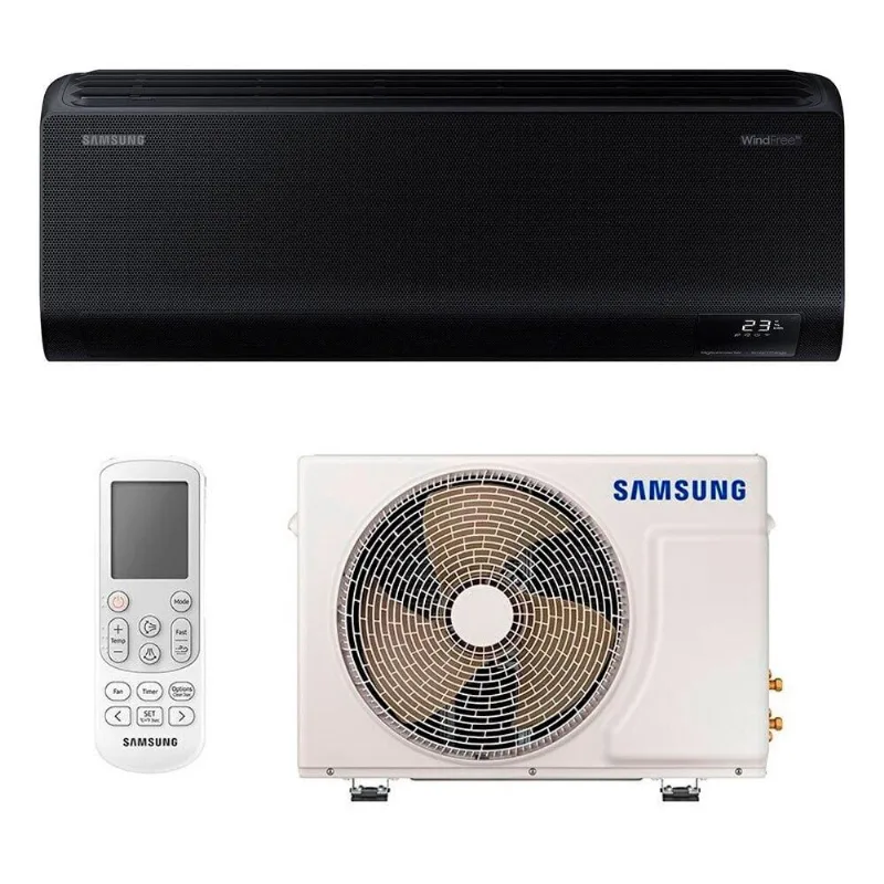 Ar-Condicionado Split Inverter 22000 BTUs Samsung Wind Free Connect Black High Wall Só Frio AR24CVFCABTNAZ/AR24CVFCABTXAZ 220V - SAMSUNG
