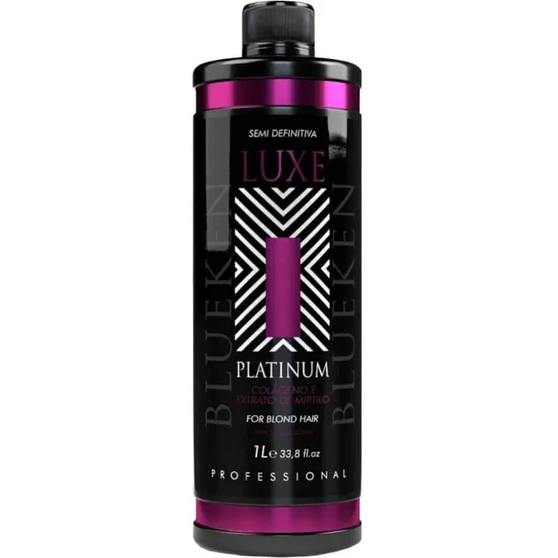 Blueken Luxe Platinum - Escova Semi Definitiva Cabelo Loiro Extrato De Mirtilo 1l