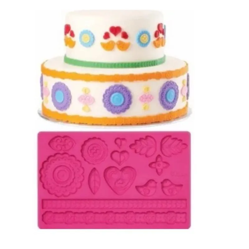 Forma Molde Placa Tapete De Silicone Mandala Flores Folhas