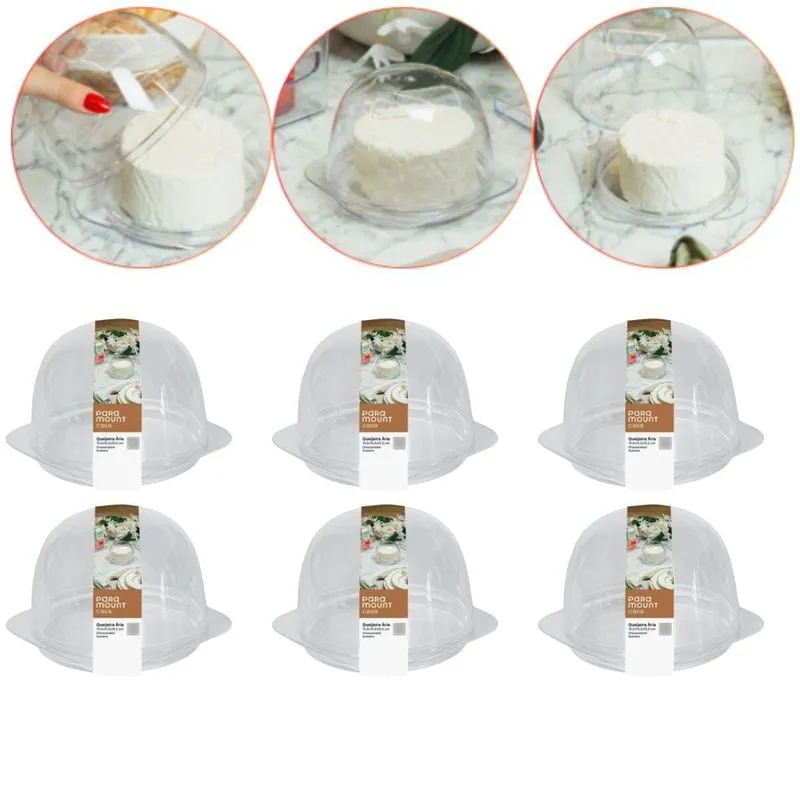 Kit 6 Queijeira Com Tampa Porta Queijo Suporte De Frios