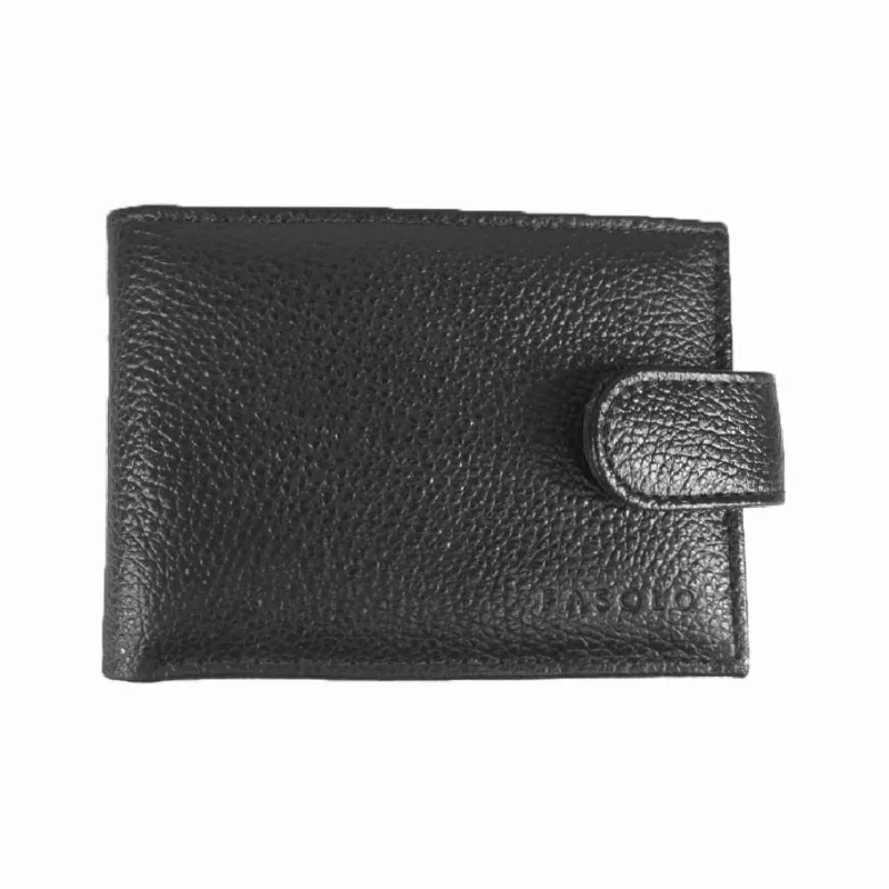 Carteira de Couro Masculina Fasolo H061 com Fecho Preto