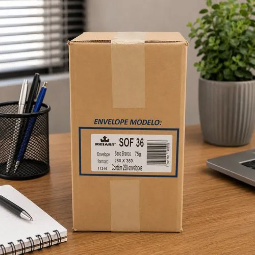 Kit Envelopes Brancos 260x360mm Pacote 250 Unidades Resistente