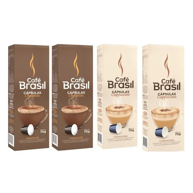 Kit 40 Capsulas Chocolate Cappuccino Para Cafeteira Nespresso