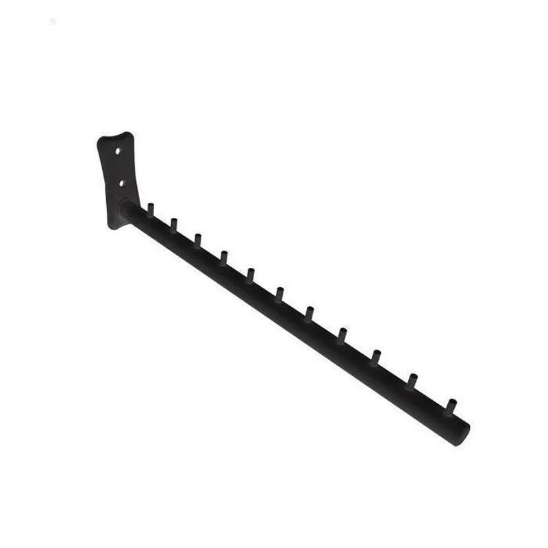 Kit 3 Cabideiro Rt Frontal Inclinado 40cm Parede Loja Preto