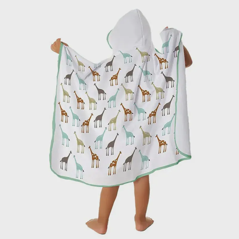 Toalha de Banho Baby Tecebem com Capuz Estampada Carinho 70cmx90cm Branco