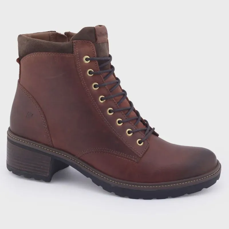 Bota Coturno Feminina couro Freeway Flora 3588 salto 4cm