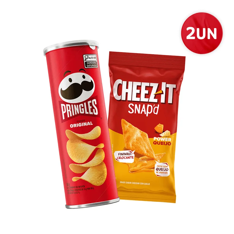 Combo Pringles Original 104g E Snap´d Power Queijo 90g
