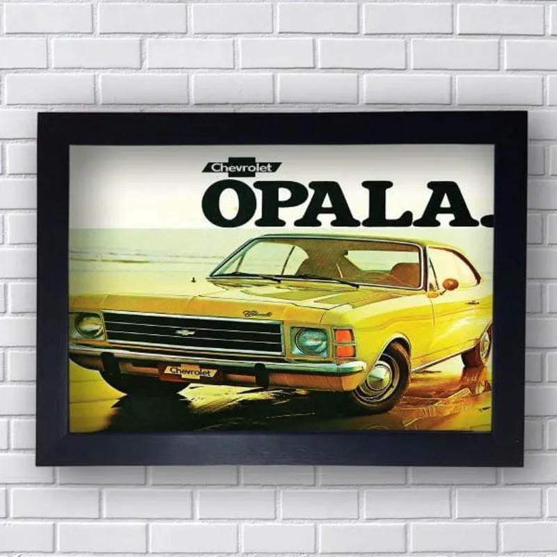 Quadro Vintage Opala Amarelo Decorativo 30x40