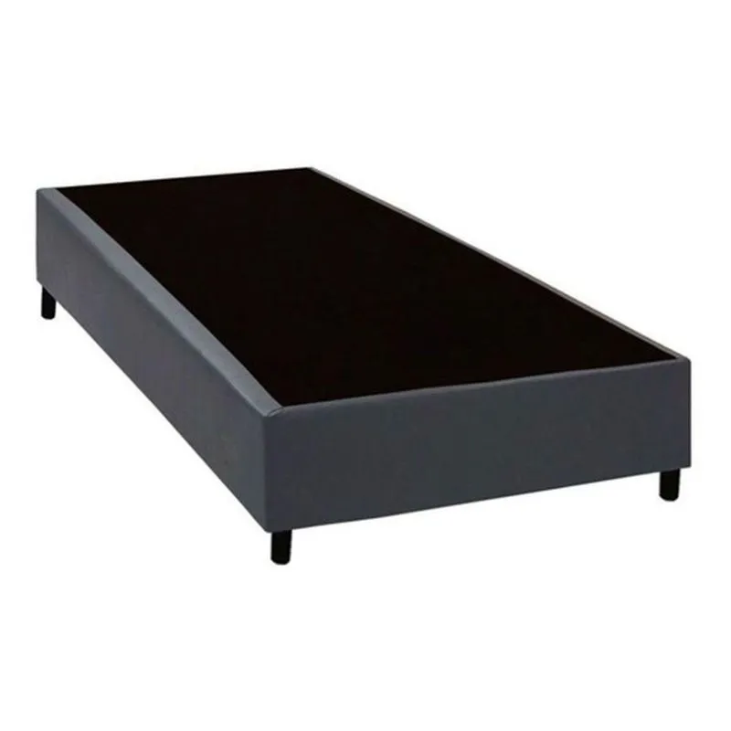 Base Box Blindado Solteirão Homequeen Sintético Cinza 40x96x203