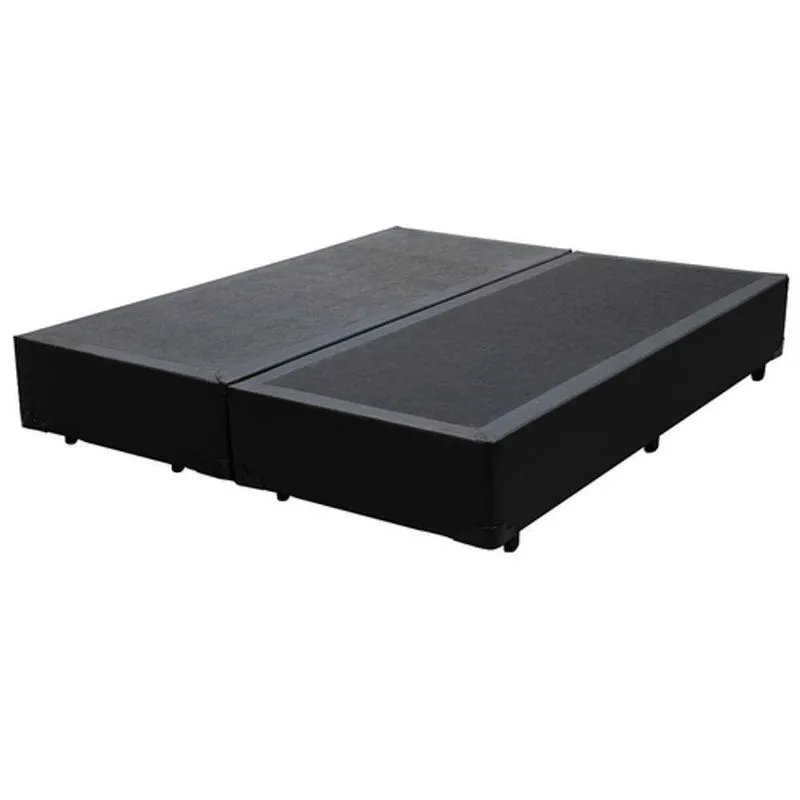 Base Box Queen Bipartido Preto Sintético 158x198