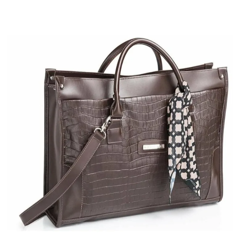 Pasta / Bolsa Feminina Charlotte Notebook 15.6' Croco Viccina Marrom