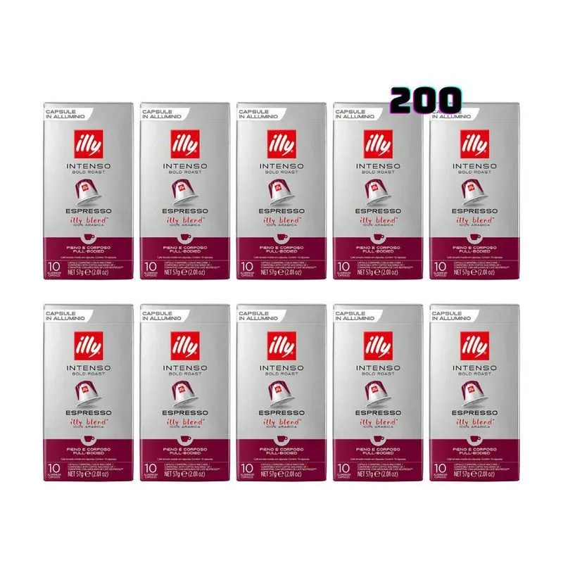 Kit 200 Cápsulas Illy Espresso Intenso