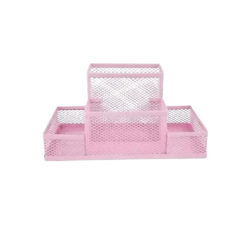 Organizador De Mesa Aramado Rosa Porta Treco Caneta E Lápis