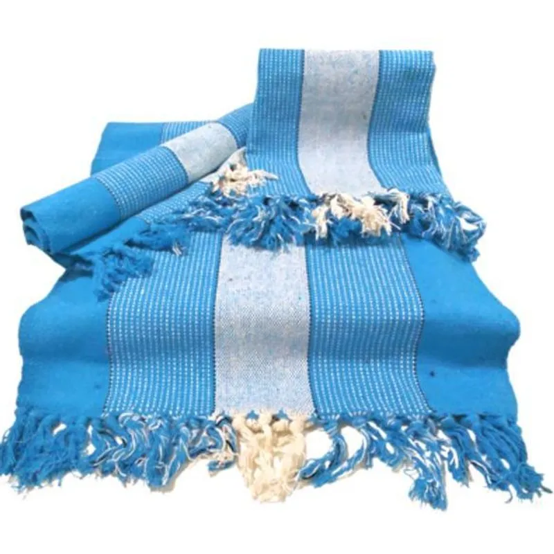 Kit Passadeira De Cozinha Tear 3 Peças Artesanal Azul Claro
