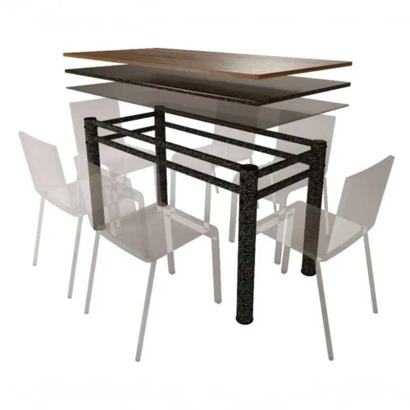 Pé Base De Mesa Jantar Para Tampos Pedra Granito Vidro 1,20