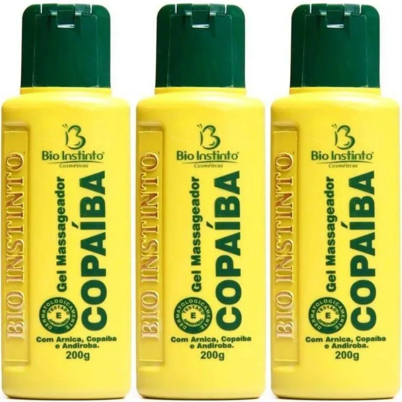 Kit Com 3 Gel Copaíba Bio Instinto Com Arnica, Copaiba