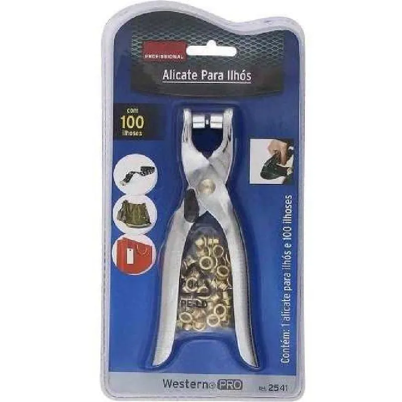 Alicate Para Colocar Ilhós Com 100 Profissional Western 2541