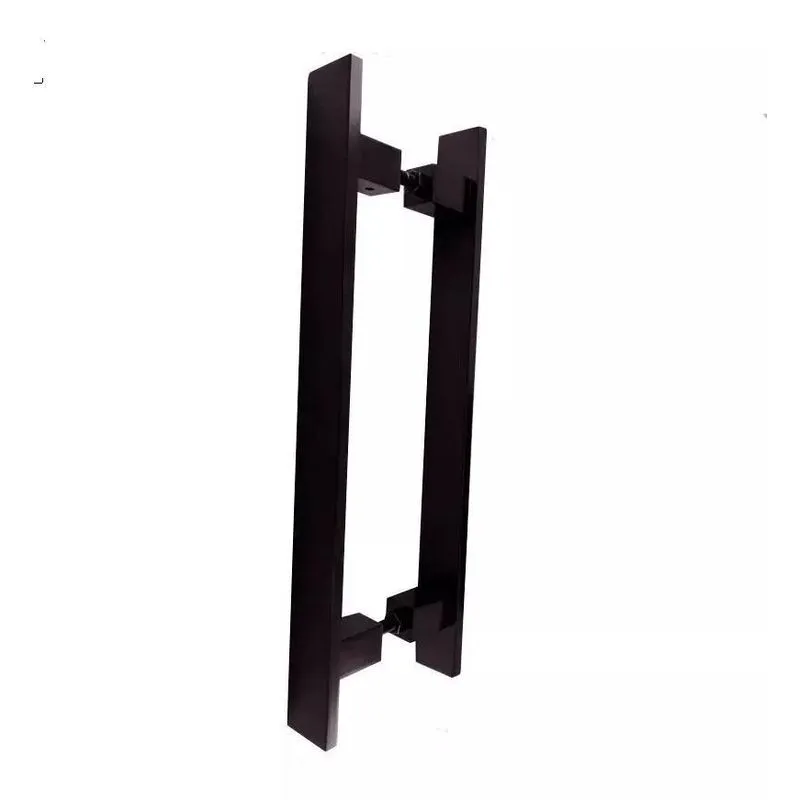 Puxador Porta Pivotante Inox Preto Reto Italy - 40 Cm