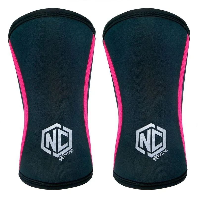 Joelheira Alta Performance - 5mm - Preto C/ Rosa (par) P