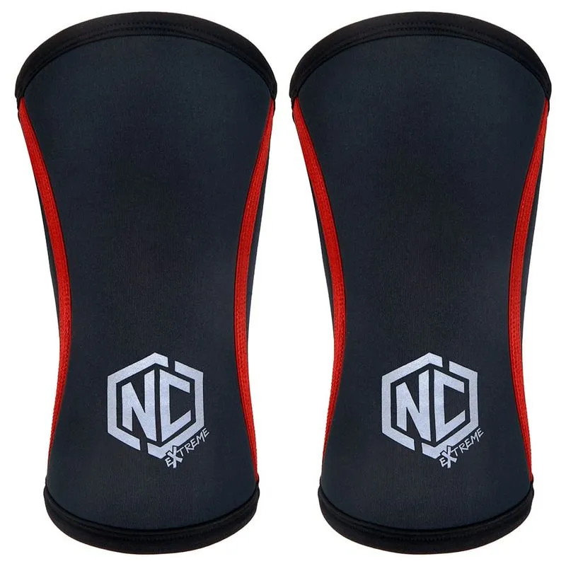 Joelheira Alta Performance - 5mm - Preto C/ Vermelho (par) Gg