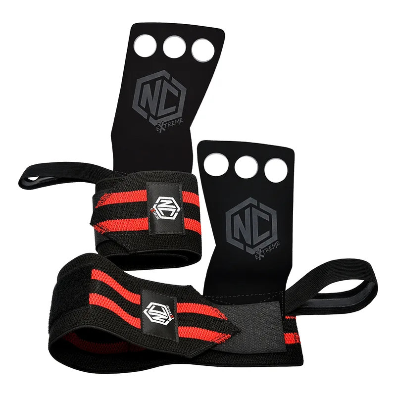 Grip Panther Claw C/ Munhequeira - Preto E Vermelho Gg