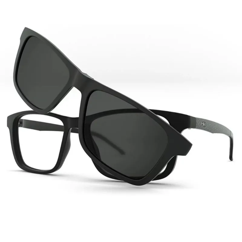Óculos Clipon Hb Switch 0351 Print Carbon Fiber Polariz Gray