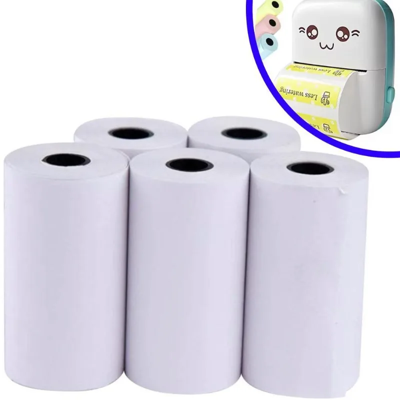 5 Bobina Térmica Mini Impressora Gatinho 57mm Não Adesiva