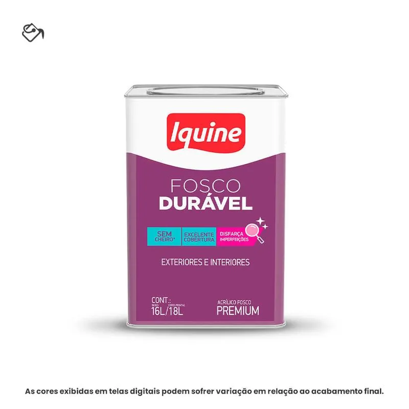 Tinta Acrilica Iquine Premium Fosco-Aveludado 18L Fosco Duravel Branco Neve (MP)