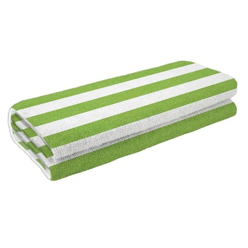 Toalha de Praia e Piscina Santista Stripes 100% Algodão Verde